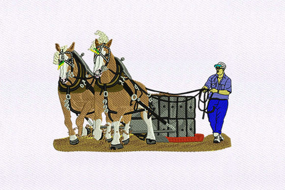Aiding Pulling Horses Embroidery Design Review