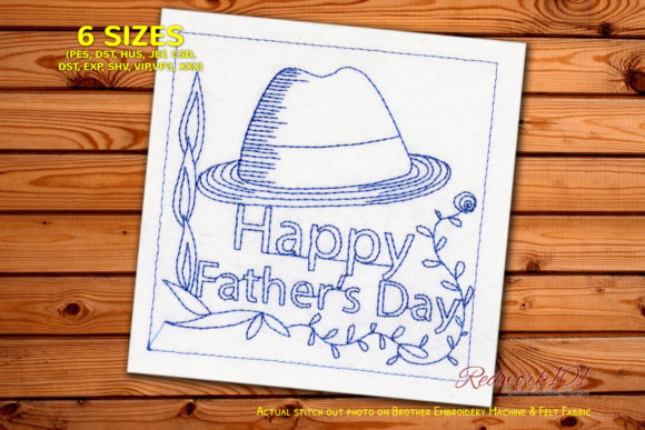 Fathers Day Hat Redwork Embroidery Review