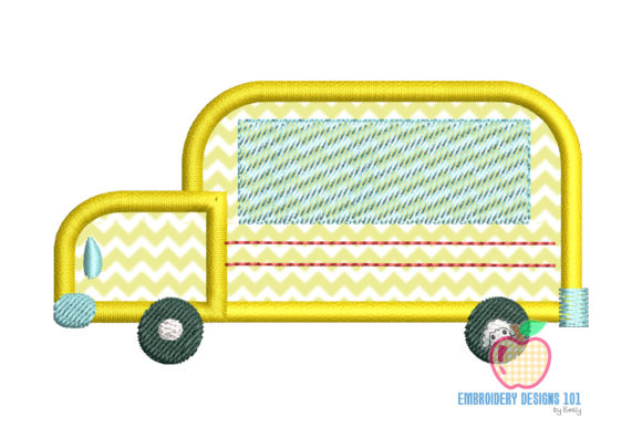 School Bus Applique Pattern for Kids