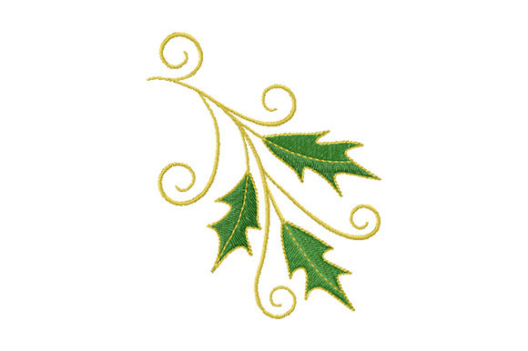 Stylized Holly Branch for Christmas Review